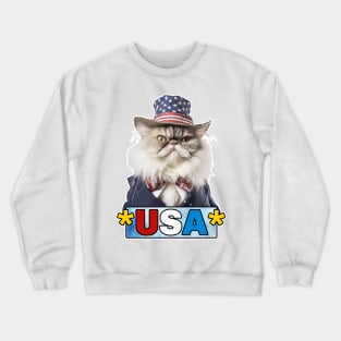 Patriotic Persian Cat Crewneck Sweatshirt